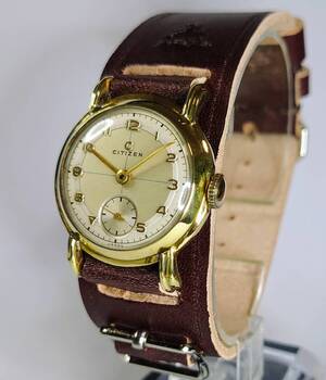 1円スタート 希少！ シチズン 尚工舎 CITIZEN F-?型 前期モデル 1949年〜 スモセコ 10型 手巻き 洗浄注油済 稼動品♪ヴィンテージ</a></h3>
                        
