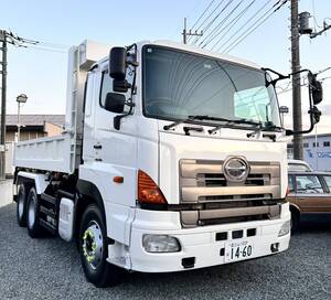 平成25年 日野プロフィア ダンプ 床暖 7速MT 2デフ 最大積載量9000? 車検有 走行60万km 電動コボレーン 静岡県富士宮市発 北海道配送可能</a></h3>
                        
                        