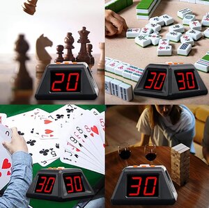 チェスとカードタイマー、4面ディスプレイ付きポーカーショットクロック、分/秒2モード、5ギア明るさ調整可能、ポーカー、チェストーナメン</a></h3>
                        