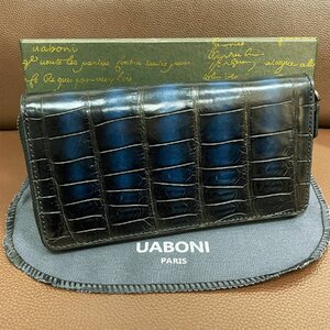 高級 限定EU製＆定価68万◆UABONI*アメリカアリゲーター・ラウンドファスナー長財布◆手染 パティーヌ クロコ ワニ革 メンズウォレット</a></h3>
                        