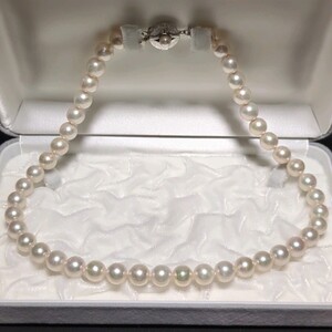 【9.0-9.5mm】アコヤ真珠 45cm 大珠 ホワイト ネックレス 本真珠 アクセサリー SILVER pearl あこや パール</a></h3>
                        
                        