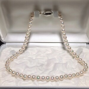 【テリ最高】アコヤ真珠 7.0-7.5mm 44cm ホワイト ネックレス 本真珠 アクセサリー SILVER pearl あこや パール</a></h3>
                        
                        