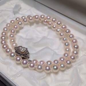 【アコヤ真珠】7.0-7.5mm 46cm 干渉色 ホワイト ネックレス 本真珠 アクセサリー SILVER pearl あこや パール</a></h3>
                        
                        
