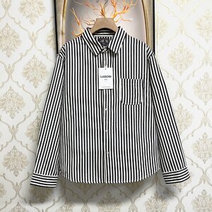 人気EU製＆定価4万◆UABONI*Paris*長袖シャツ*ユアボニ*パリ発◆綿混 快適 耐久 ストライプ柄 折り襟 ゆったり ジャケット 通学 普段着 2XL</a></h3>
                        