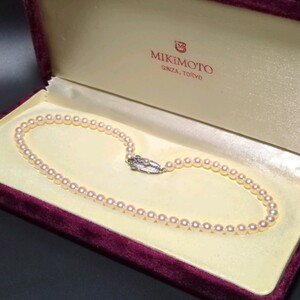 【MIKIMOTO 5.5-6.0mm】アコヤ真珠 38.5cm ケース付 ミキモト ホワイト ネックレス 本真珠 アクセサリー SILVER pearl あこや パール 刻印</a></h3>
                        
                        