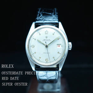 ロレックス ROLEX オイスターデイト OYSTERDATE 赤カレンダー RED DATE Ref.6094 アンティーク1952年 メンズ SS 動作良好極美品 高騰中 1円</a></h3>
                        