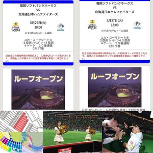 5/27ソフトバンクホークスVS北海道日本ハムファイターズ　コカコーラシートペア　paypayドーム</a></h3>
                        