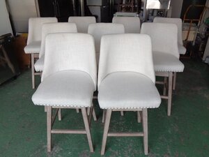 【インボイス登録店】◆カウンターチェア【布張り／白９脚セット】◆バーチェア／店舗用イス／業務用チェア／椅子◆東京都葛飾区</a></h3>
                        
                        