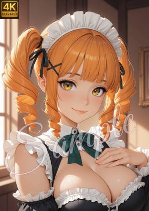 NA051 匿名配送 可愛い メイド ツインテール 巻き髪 コスプレ アニメ グラビア AIアートポスター 1点物 A4 オリジナルキャラ 光沢紙 </a></h3>
                        