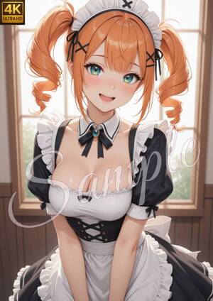 NA052 匿名配送 可愛い メイド ツインテール 巻き髪 コスプレ アニメ グラビア AIアートポスター 1点物 A4 オリジナルキャラ 光沢紙 </a></h3>
                        