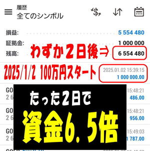 【日利427%達成/たった2日で資金6.5倍】これより爆益あったらFX引退します｜FX自動売買ゴールドEA</a></h3>
                        