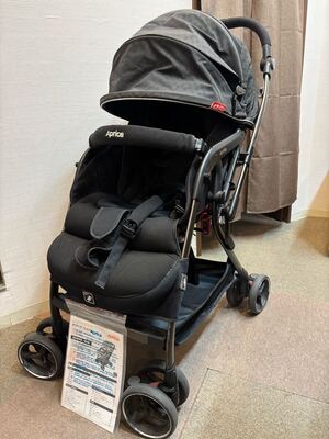 良品 Aprica オプティア プレミアム べビーカー 黒 ブラック </a></h3>
                        
                        