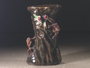 ∇花∇時代陶磁器 子猿遊び緑釉花生 センス抜群の陶彫刻作品</a></h3>
                        
                        