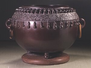 ∇花∇千家十職金物師【十代中川浄益(淳三郎)】作 紫銅瓢箪透火鉢 共箱・二重箱付</a></h3>
                        
                        