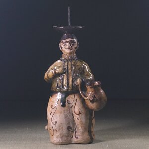 ∇花∇桃山〜江戸時代初期頃 久尻元屋敷窯 織部南蛮人燭台 古織部の代表的燭台</a></h3>
                        
                        